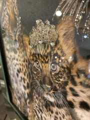 Triple Cheetah Crown Wall Art Mirror Frame 55Cm X 55Cm