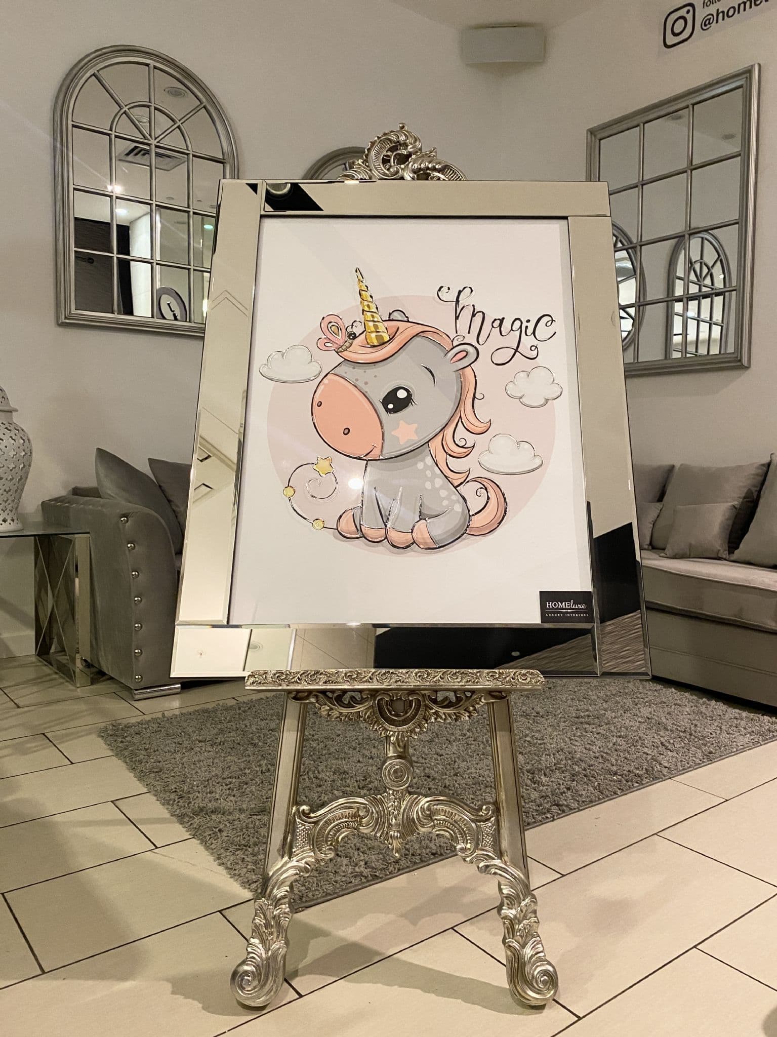 [EKM-AUTOGENERATED]Unicorn Magic Wall Art Mirror Frame 90Cm X 70Cm