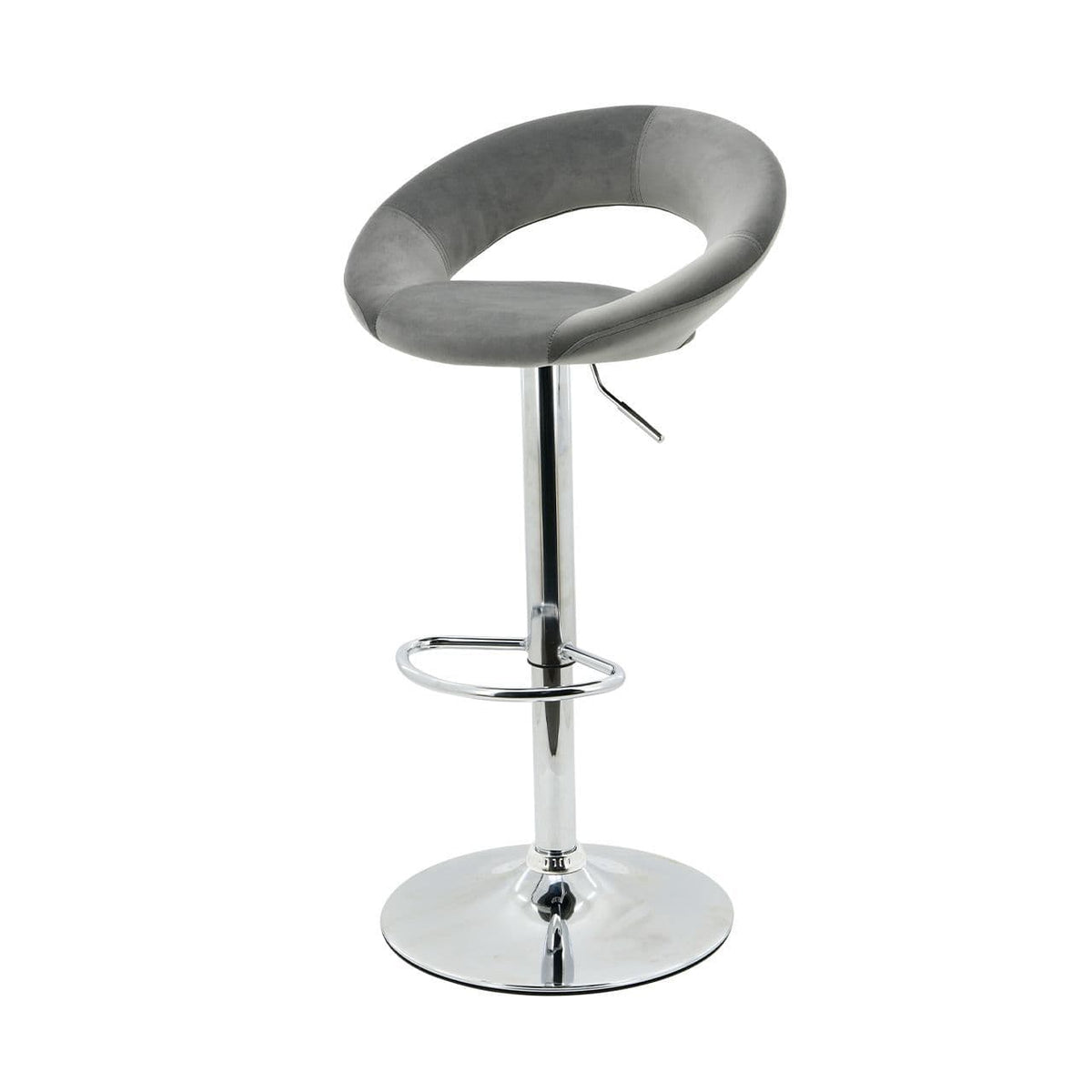 [EKM-AUTOGENERATED]Urban Barstool Round Grey Velvet