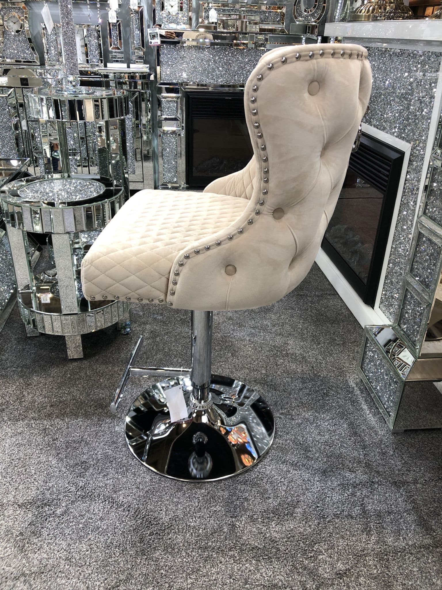 Valencia Fabric Bar Stool Mink