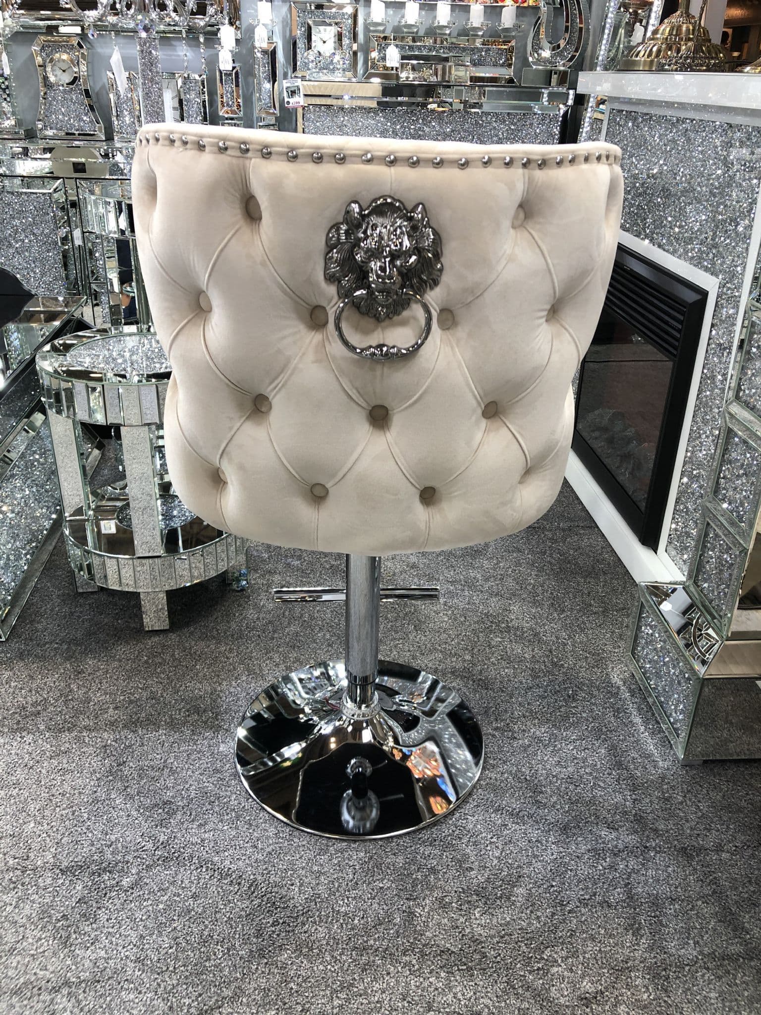 Valencia Fabric Bar Stool Mink