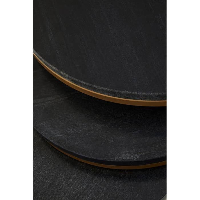 Varana Nest of Three Black Marble Top Tables - Home Luxe Interior