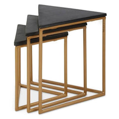 [EKM-AUTOGENERATED]Varana Nest of Three Triangular Tables - Home Luxe Interior