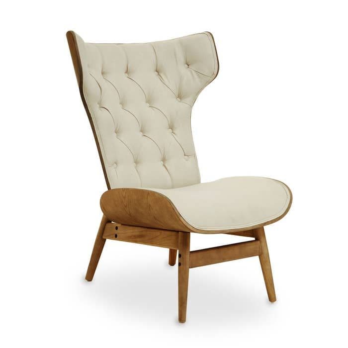 [EKM-AUTOGENERATED]Vinsi Beige Chair With Winged Back Home Luxe Interior