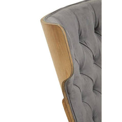 Vinsi Dark Grey Velvet Chair with Winged Back  Home Luxe Interior