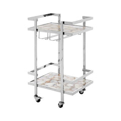 [EKM-AUTOGENERATED]Vita White Agate Drinks Trolley Home Luxe Interior