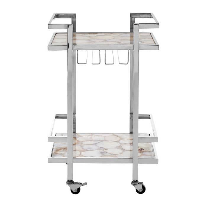 Vita White Agate Drinks Trolley  Home Luxe Interior