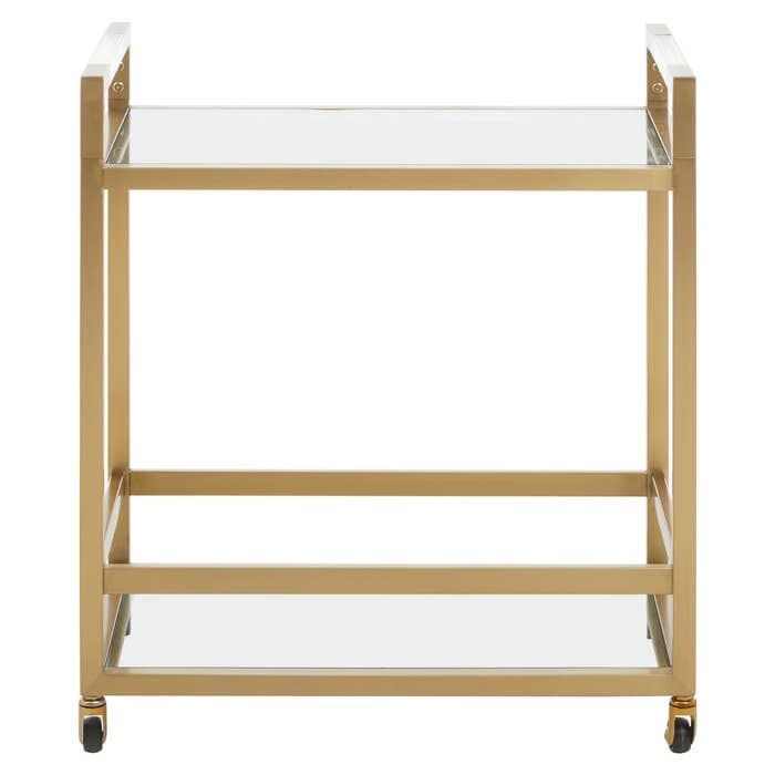 Vogue Matte Gold Two-Tier Butler Trolley  Home Luxe Interior