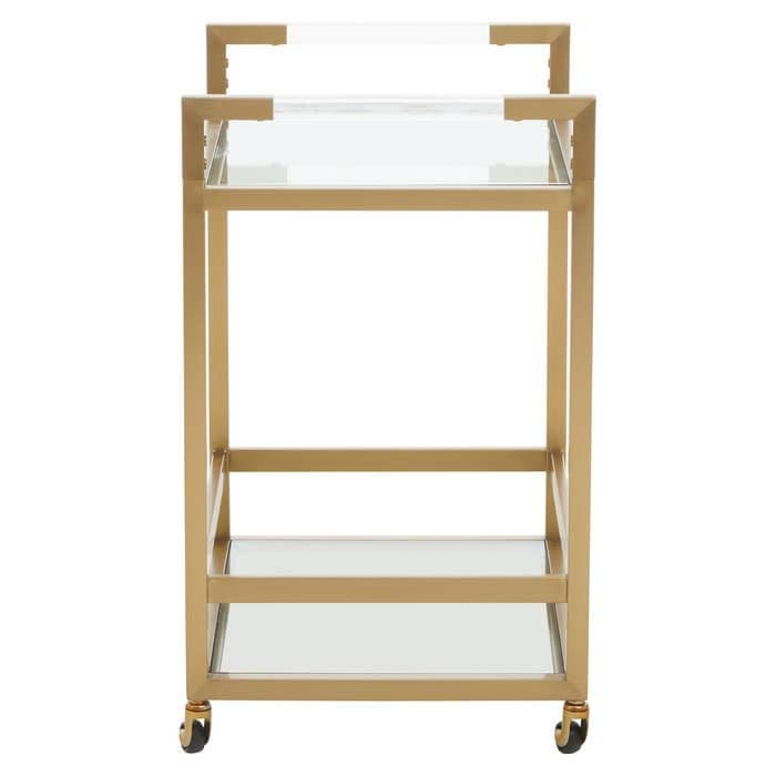 Vogue Matte Gold Two-Tier Butler Trolley  Home Luxe Interior