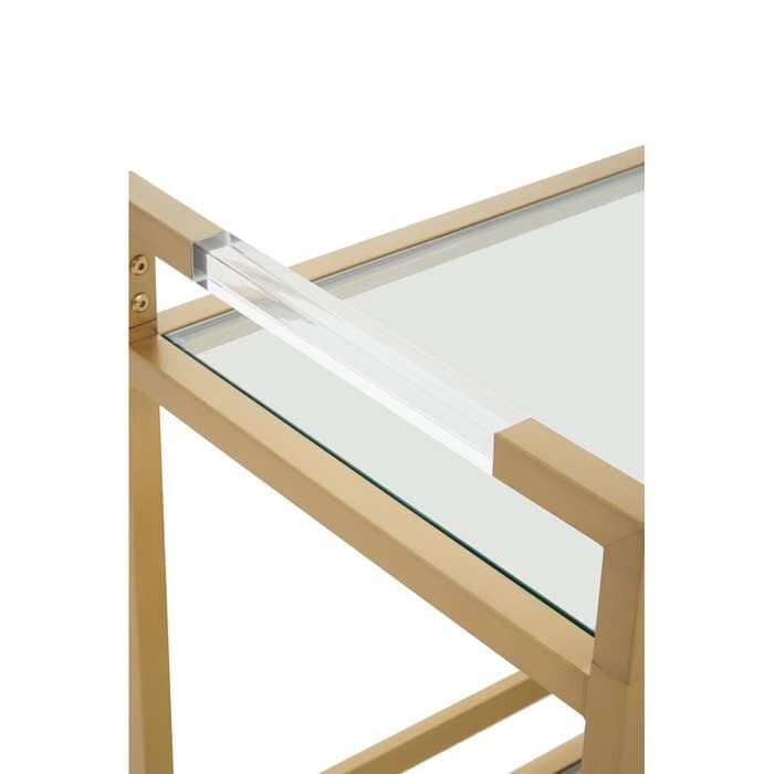 Vogue Matte Gold Two-Tier Butler Trolley  Home Luxe Interior