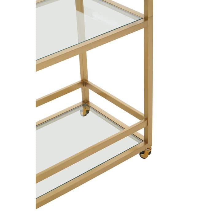 Vogue Matte Gold Two-Tier Butler Trolley  Home Luxe Interior