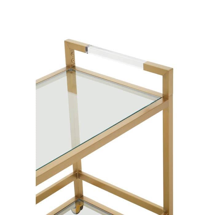 Vogue Matte Gold Two-Tier Butler Trolley  Home Luxe Interior