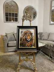 [EKM-AUTOGENERATED]Waterpaint Leopard Wall Art Alpha Black Frame 55Cm X 65Cm