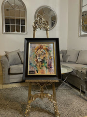 [EKM-AUTOGENERATED]Waterpaint Lion Wall Art Alpha Black Frame 55Cm X 65Cm