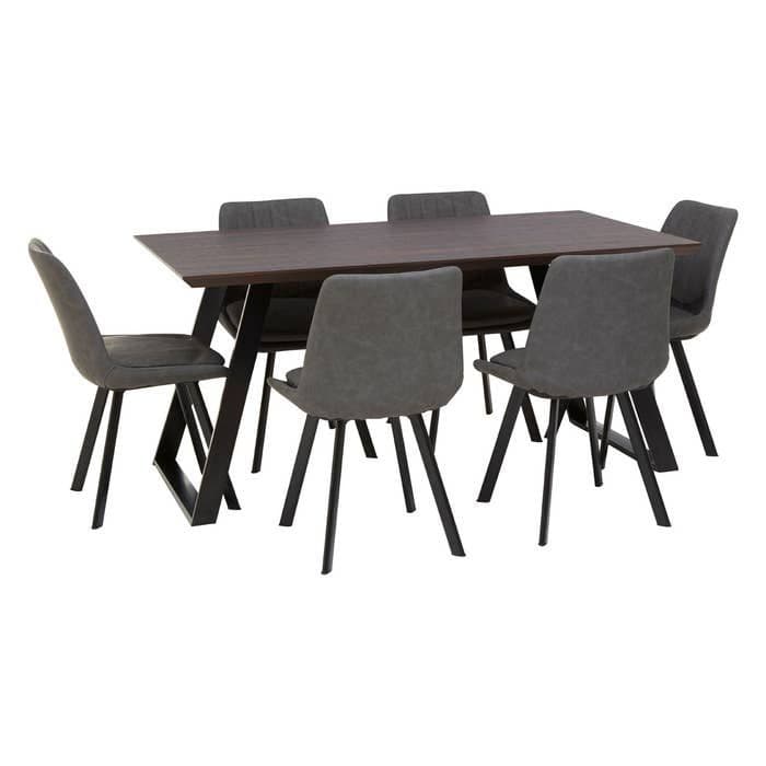 [EKM-AUTOGENERATED]Westford 7pc Grey Rectangular Dining Set Home Luxe Interior