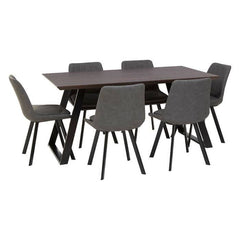 [EKM-AUTOGENERATED]Westford 7pc Grey Rectangular Dining Set Home Luxe Interior
