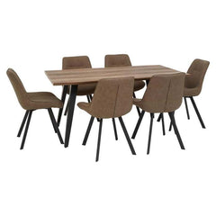 [EKM-AUTOGENERATED]Westford 7pc Rectangular Brown Dining Set by Home Luxe Interior