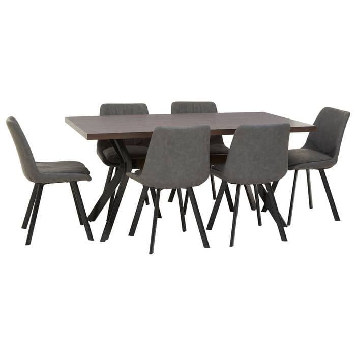 [EKM-AUTOGENERATED]Westford Brown and Grey Rectangular Dining Set by Home Luxe Interior
