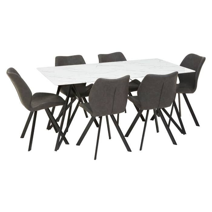 [EKM-AUTOGENERATED]Weston Rectangular Grey Dining Set by Home Luxe Interior