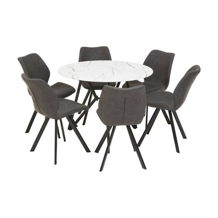 [EKM-AUTOGENERATED]Weston Round Grey Dining Set by Home Luxe Interior