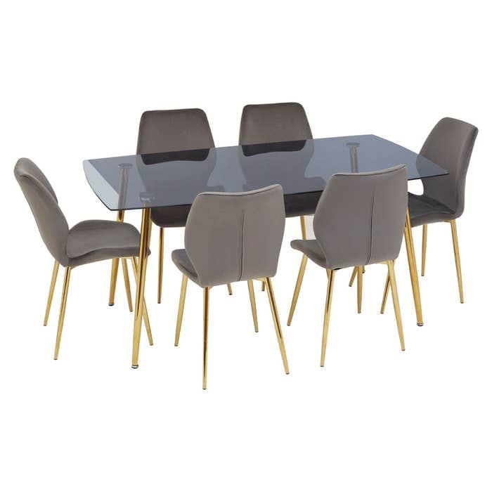 [EKM-AUTOGENERATED]Wimslow Grey Rectangular Dining Set Home Luxe Interior