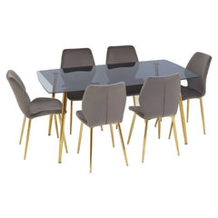 [EKM-AUTOGENERATED]Wimslow Grey Rectangular Dining Set Home Luxe Interior