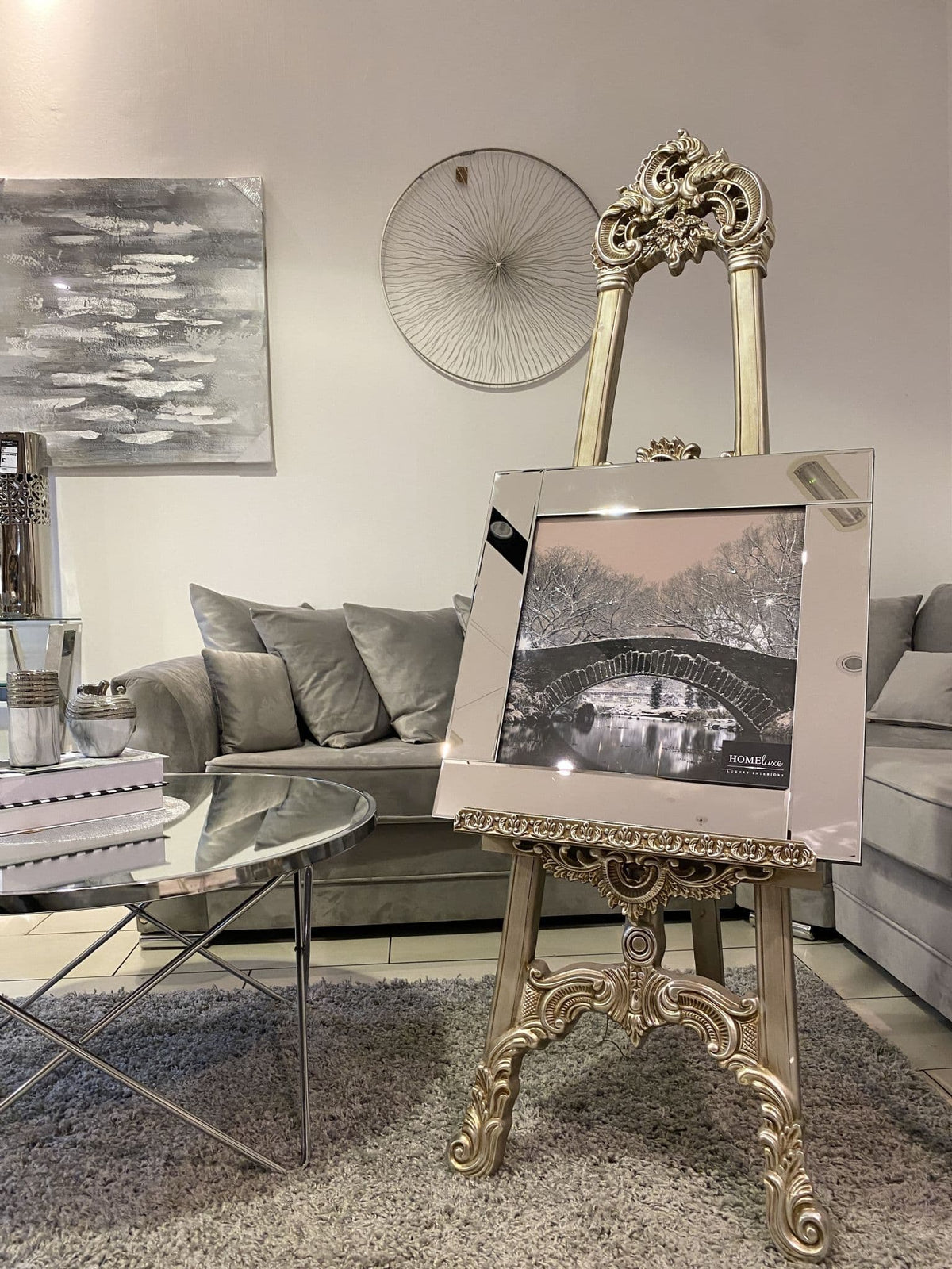 [EKM-AUTOGENERATED]Winter Bridge Scene Wall Art Mirror Frame