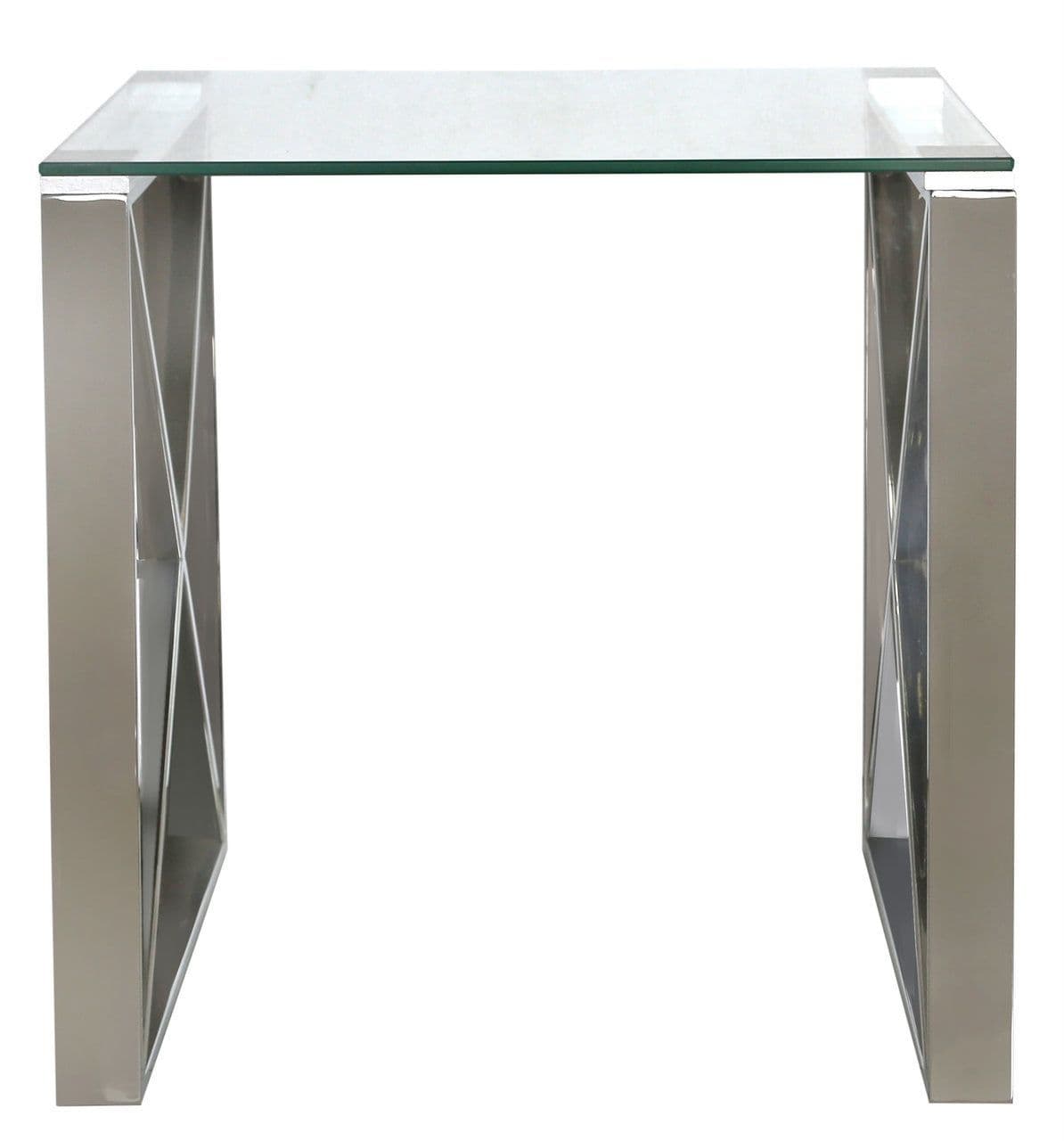 Zen End Side Table Stainless Steel & Glass