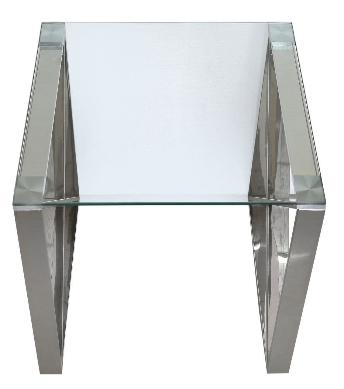 Zen End Side Table Stainless Steel & Glass