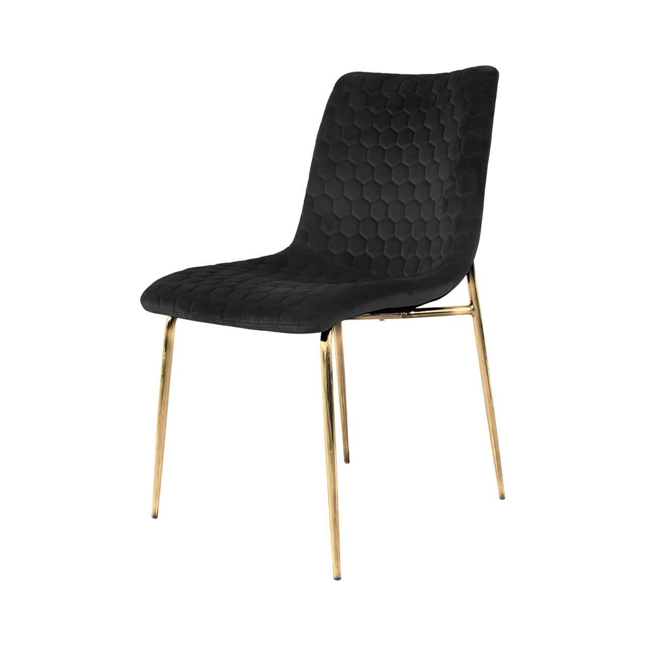 [EKM-AUTOGENERATED]Zena Dining Chair Black Gold Legs Sold In Pairs