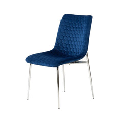 [EKM-AUTOGENERATED]Zena Dining Chair Blue Chrome Legs Sold In Pairs