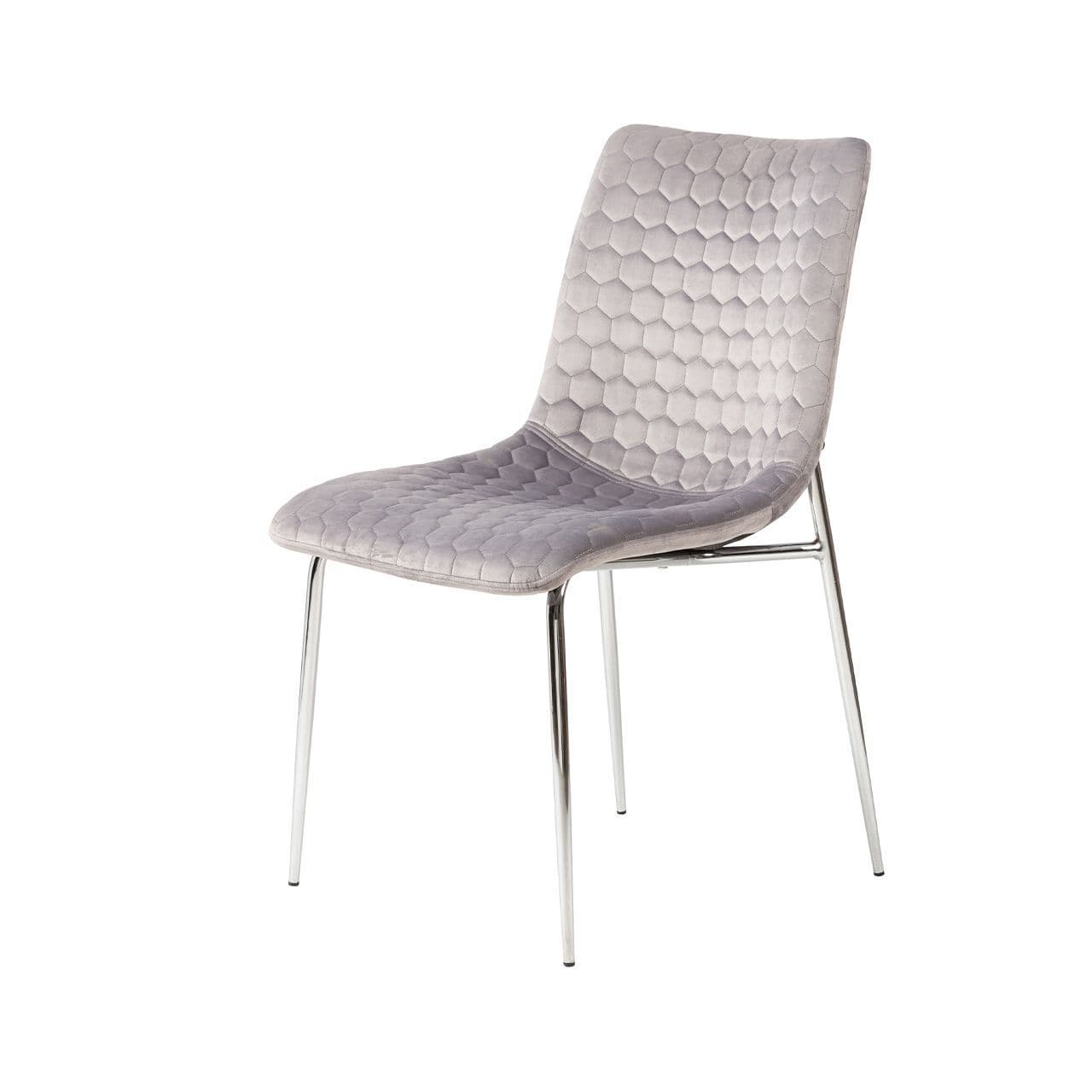[EKM-AUTOGENERATED]Zena Dining Chair Grey Chrome Legs Sold In Pairs