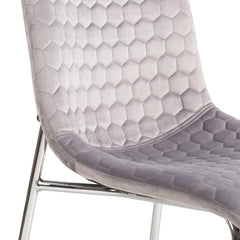 Zena Dining Chair Grey Chrome Legs Sold In Pairs