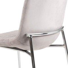 Zena Dining Chair Grey Chrome Legs Sold In Pairs