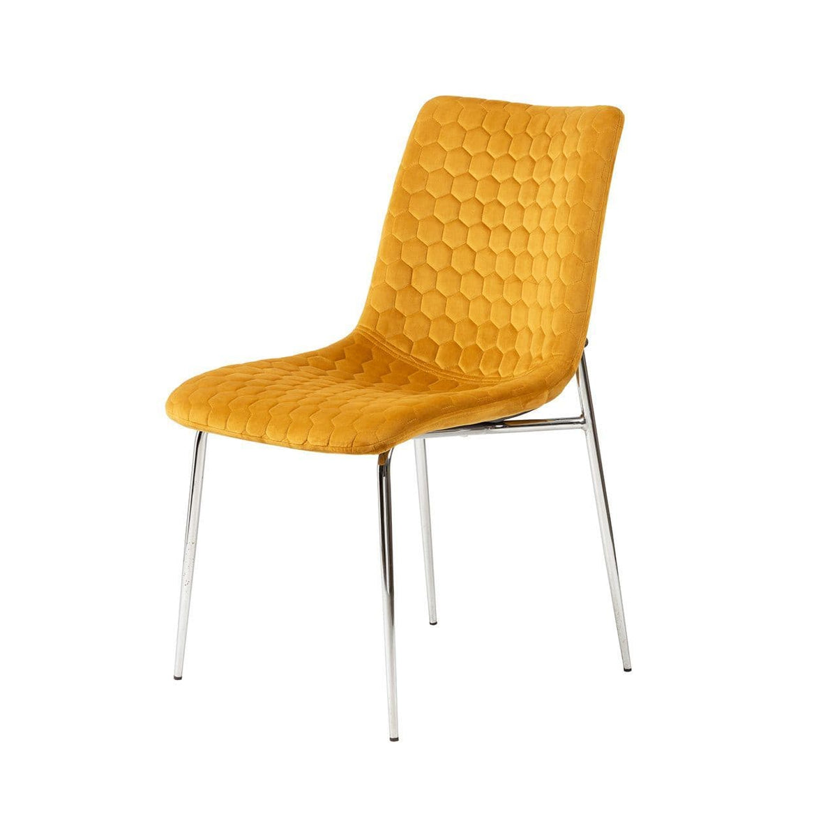 [EKM-AUTOGENERATED]Zena Dining Chair Mustard Chrome Legs