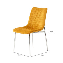 Zena Dining Chair Mustard Chrome Legs