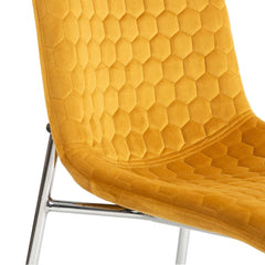 Zena Dining Chair Mustard Chrome Legs