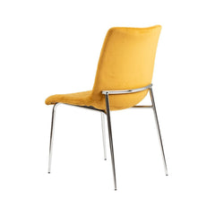 Zena Dining Chair Mustard Chrome Legs